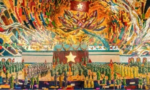 Tranh sơn mài cao 2,4 m về quảng trường Ba Đình ngày 2/9/1945 Tranh sơn mài cao 2,4 m về quảng trường Ba Đình ngày 2/9/1945