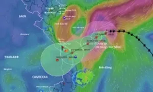 Bão Fengshen đổi hướng và suy yếu khi vào Trung Trung Bộ Bão Fengshen đổi hướng và suy yếu khi vào Trung Trung Bộ